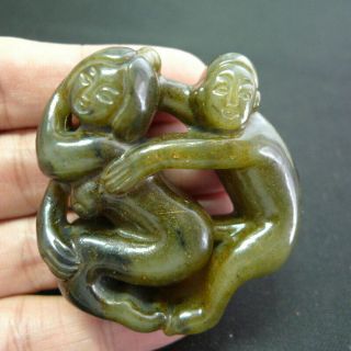 Exquisite Chinese jade red mountain culture hand - carved art for men and women 60 2