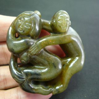 Exquisite Chinese jade red mountain culture hand - carved art for men and women 60 3