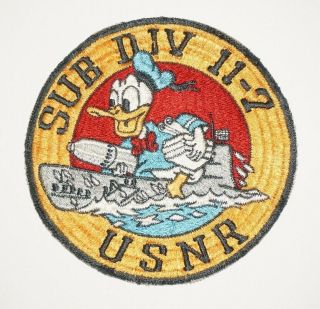 Us Navy Reseve Submarine Division 11 - 7 Donald Duck Disney Post Wwii Patch C1221