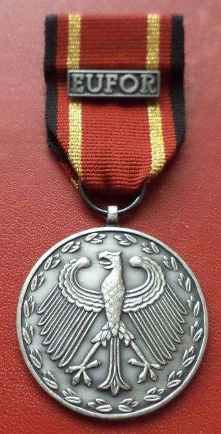 Germany German Eufor Missions Service Medal In Silver Order Badge