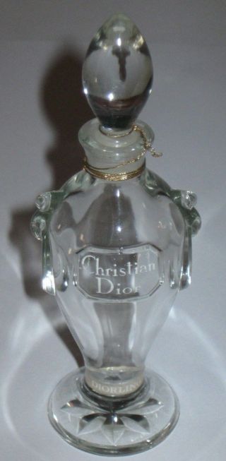 Vintage Christian Dior Baccarat Style Perfume Bottle - Diorling - 5 1/2 " Ht