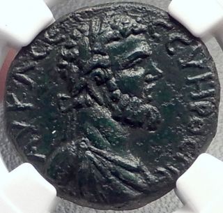 Septimius Severus Authentic Ancient 193ad Anchialus Roman Coin Tyche Ngc I69132