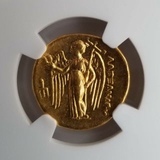 Gold AV Stater Kingdom of Macedon Alexander III BC 336 - 323 XF NGC - Ancient Coin 3
