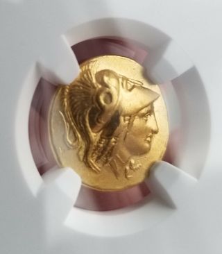 Gold AV Stater Kingdom of Macedon Alexander III BC 336 - 323 XF NGC - Ancient Coin 4