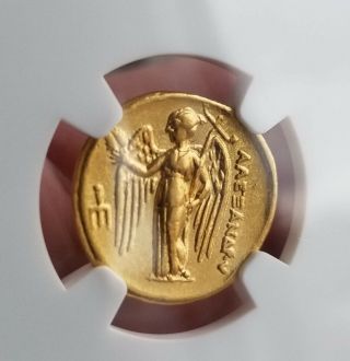 Gold AV Stater Kingdom of Macedon Alexander III BC 336 - 323 XF NGC - Ancient Coin 5