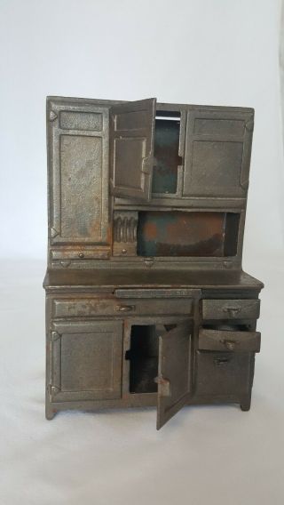 Arcade Vintage Cast Iron Hoosier Cabinet Dollhouse Toy 1920 