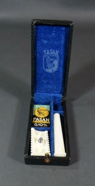 Wwii German Fasan Solingen Safety Blade Shaving Razor Bakelite Shaver W/box Case