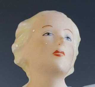 Vintage Schau Bach Kunst German Porcelain Female Figure Skating Figurine 5