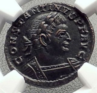 CONSTANTINE I the Great 317AD Trier Authentic Ancient Roman Coin SOL NGC i70632 2