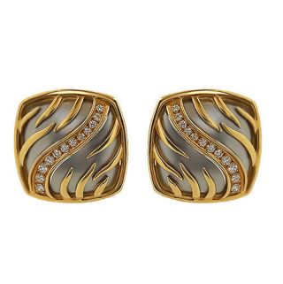 Estate RUDOLF ERDEL Platinum & 18K Yellow Gold Two Tone Diamond Earrings 2