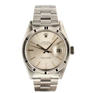 Rolex Date 34mm Stainless Steel Silver Dial Automatic Mens Watch 1501