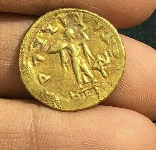 Ancient Roman Empire Solid Gold 22k Gold God Jupiter With Wing Coin