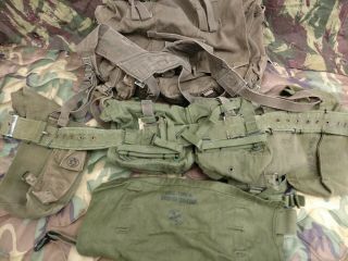 British Army Pattern 58 Webbing Full Set Uk Belt Kit Sas
