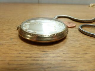 Vintage antique Bulova 10k rolled gold plate pocket watch 17 jewels restoration 8