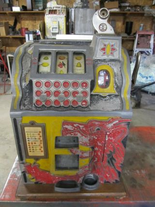 5c Antique Mills Lionhead Slot Machine