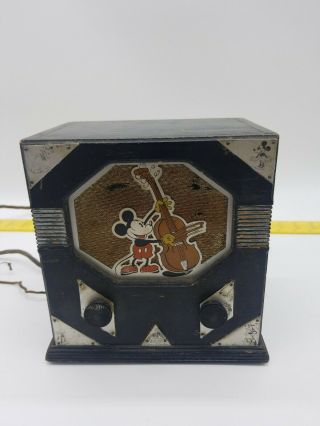 Vintage 1930s Old Walt Disney Emerson Rare Mickey Mouse Antique Tube Radio