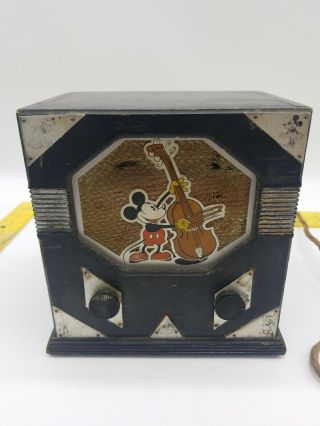 VINTAGE 1930s OLD WALT DISNEY EMERSON RARE MICKEY MOUSE ANTIQUE TUBE RADIO 6