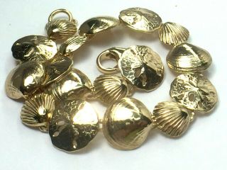 STYLISH heavy 14K yellow gold :OCEANSIDE SEASHELL 