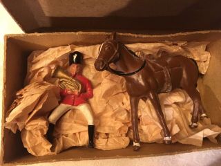 Vintage Britain’s Lead Metal British Soldier Playing Trombone & Horse Cond