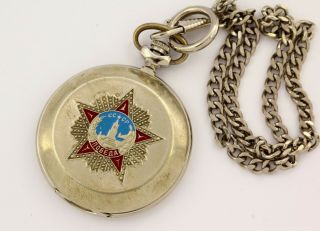 Vintage Pocket Watch Molnija Order Of Victory,  Chchz Watch Factory Ussr Russian