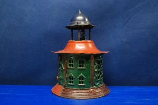 Antique Cast Iron Mechanical Bank – J.  & E.  Stevens – “Cupola Bank” 3