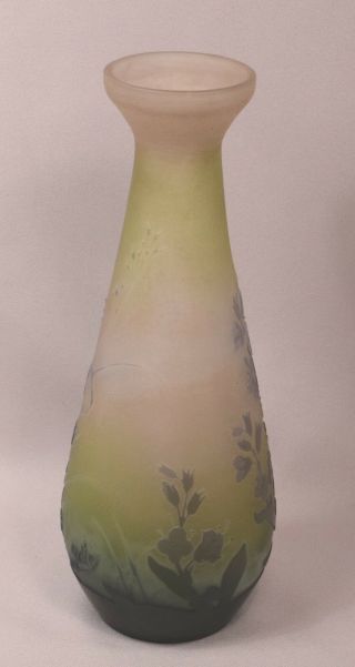 Antique Signed Galle French Cameo Art Glass Vase 8 - 1/8 Inches 2