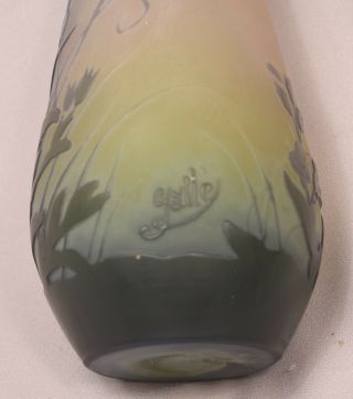 Antique Signed Galle French Cameo Art Glass Vase 8 - 1/8 Inches 4