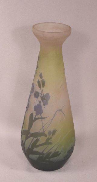 Antique Signed Galle French Cameo Art Glass Vase 8 - 1/8 Inches 7