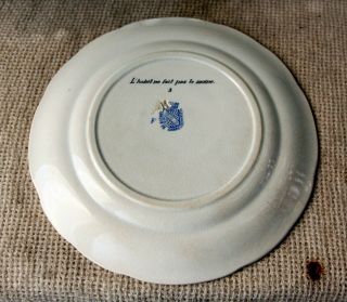 ANTIQUE 19`c French OPAQUE de SARREGUEMINES Collectable Porcelain PLATE - 04 3