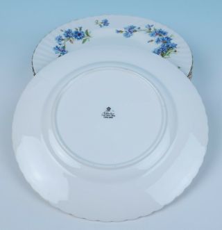 Set 6 Adderley Cornflower Swirl DINNER PLATES Fine English Bone China Porcelain 3