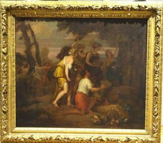 Fine Large 17th Century Italian Old Master Feast Of Bacchus Antique Oil Painting