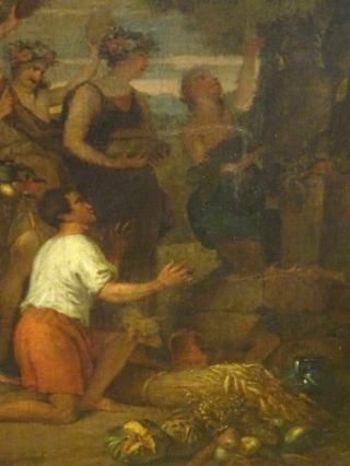 Fine Large 17th Century Italian Old Master Feast Of Bacchus Antique Oil Painting 7