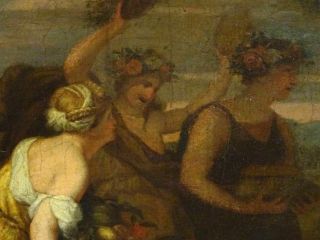 Fine Large 17th Century Italian Old Master Feast Of Bacchus Antique Oil Painting 8