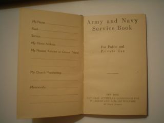 2 VINTAGE WWI & WWII ARMY & NAVY SERVICE BOOKS NATIONAL LUTHERAN COMM.  & COUNCIL 2
