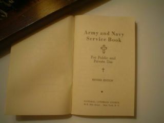 2 VINTAGE WWI & WWII ARMY & NAVY SERVICE BOOKS NATIONAL LUTHERAN COMM.  & COUNCIL 3