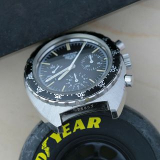 Vintage Heuer Autavia 73663 Military Black Dial - 6