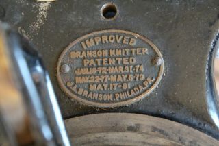 RARE 1881 ANTIQUE BRANSON AUTO KNITTER KNITTING MACHINE w/ACCESSORIES & BOX 3