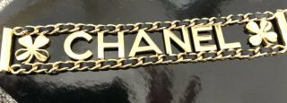 Authentic Chanel Leather And Gold Chain Clover Bracelet Spells Out Chanel 1998