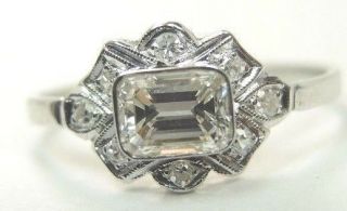 Antique Art Deco Vintage Diamond Engagement Platinum Size 7 Uk - N1/2 Egl Usa Fine