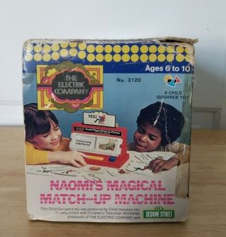 Vtg The Electric Company Sesame Street Naomi ' s Magical Match - Up Machine w/ box 3