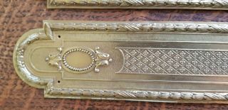 Stylish Vintage Antique 1920 ' s French Brass Door Finger Plates 2