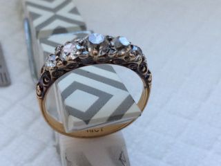 Victorian/edwardian 18ct Graduated Diamond Ring Over 1 Carat Old Cut Diamonds