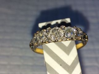Victorian/Edwardian 18ct Graduated Diamond Ring Over 1 Carat Old Cut Diamonds 3
