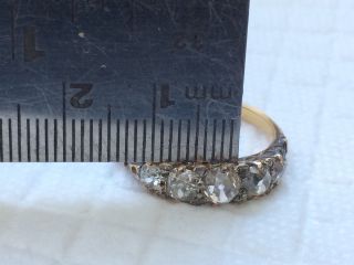 Victorian/Edwardian 18ct Graduated Diamond Ring Over 1 Carat Old Cut Diamonds 7