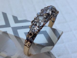 Victorian/Edwardian 18ct Graduated Diamond Ring Over 1 Carat Old Cut Diamonds 9