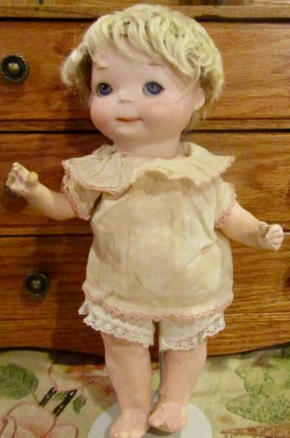 Antique 9 1/2 " Rare German Bisque Googly 241 Doll By Marseille Body.