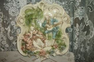 French Romantic Couple Lg Wall Plaque 3d Shabby Vintage Chic Ornate Mid Century