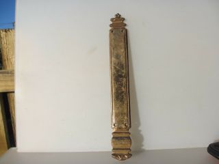 Large Antique Cast Bronze Finger Plate Push Door Handle Georgian Vintage Old 17 "