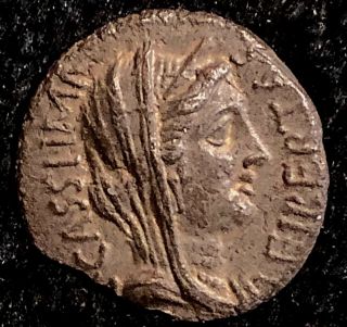 Cassius 42bc Ancient Roman Silver Denarius Brutus Julius Caesar Mark Antony 3.  6g
