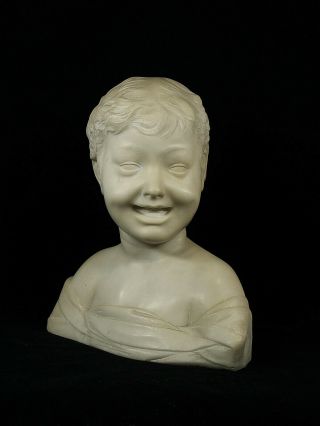 Antique Italian Carved Marble Bust of a Young Boy 10